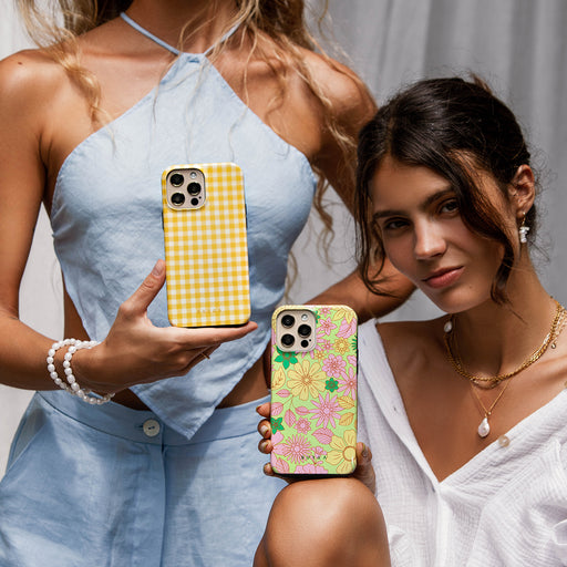 Tuscan Sun - Yellow Plaid iPhone SE (2020) Case 13