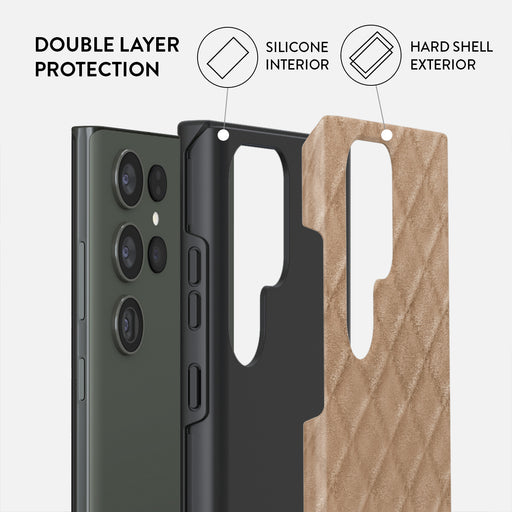 Simply Cream - Quilted Samsung Galaxy S23 Ultra Case 6