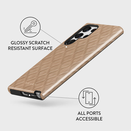 Simply Cream - Quilted Samsung Galaxy S22 Ultra Case 7