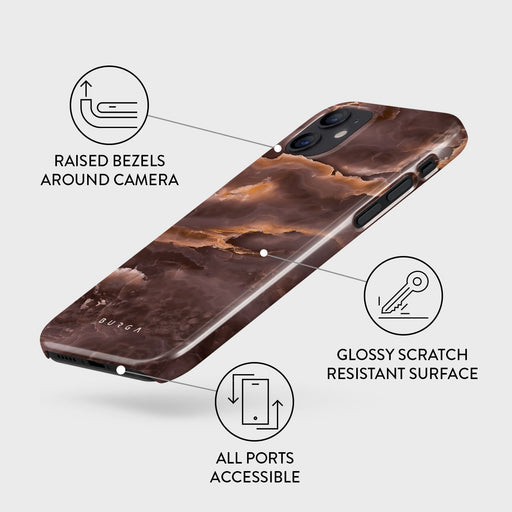 Fire Wood - Brown Marble iPhone 12 Mini Case 3