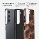 Fire Wood - Brown Marble Samsung Galaxy S21 Case 6