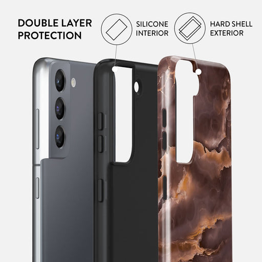 Fire Wood - Brown Marble Samsung Galaxy S21 Case 6