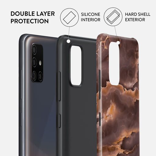 Fire Wood - Brown Marble Samsung Galaxy A51 4G Case 6