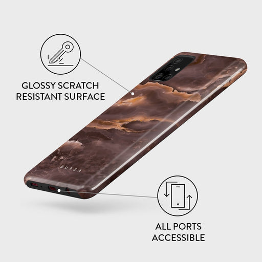 Fire Wood - Brown Marble Samsung Galaxy A51 4G Case 7