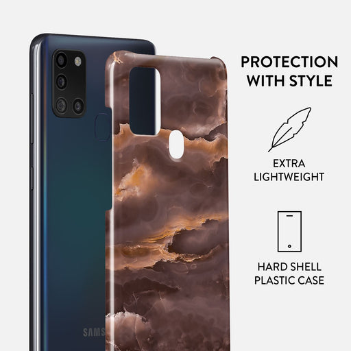 Fire Wood - Brown Marble Samsung Galaxy A21s 4G Case 2