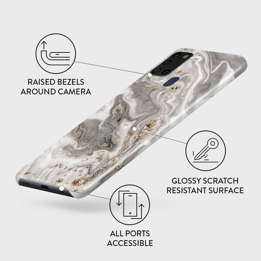 Snowstorm - Grey Marble Samsung Galaxy A21s 4G Case 3