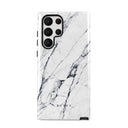Satin White - Marble Samsung Galaxy S22 Ultra Case 3