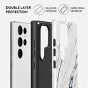 Satin White - Marble Samsung Galaxy S22 Ultra Case 4