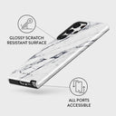 Satin White - Marble Samsung Galaxy S22 Ultra Case 5