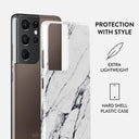 Satin White - Marble Samsung Galaxy S21 Ultra Case 2