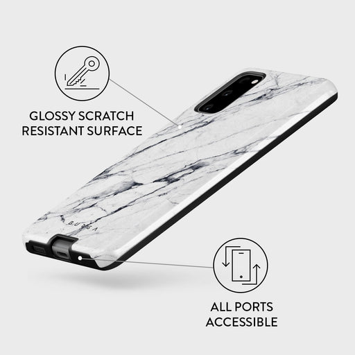 Satin White - Marble Samsung Galaxy S20 FE 4G / 5G Case 7