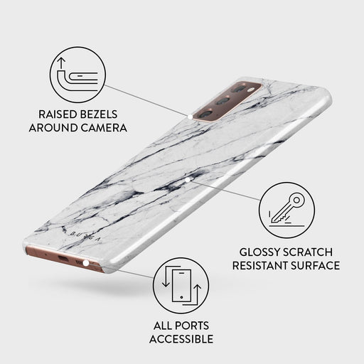 Satin White - Marble Samsung Galaxy Note 20 4G / 5G Case 3