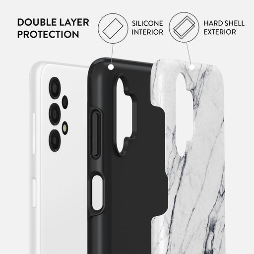 Satin White - Marble Samsung Galaxy A13 4G Case 2