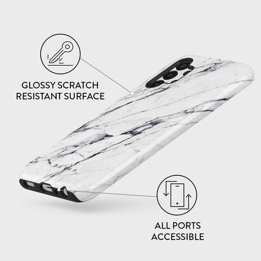 Satin White - Marble Samsung Galaxy A13 4G Case 3