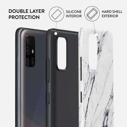 Satin White - Marble Samsung Galaxy A51 4G Case 6