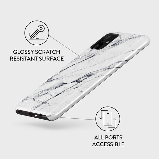 Satin White - Marble Samsung Galaxy A51 4G Case 7