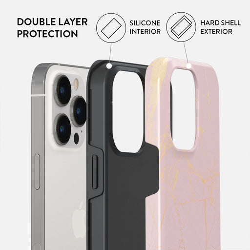 Peachy Gold - Pink Marble iPhone 13 Pro Max Case 6