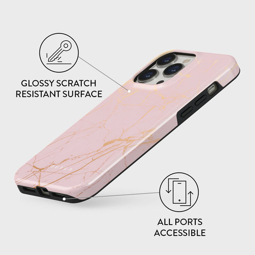Peachy Gold - Pink Marble iPhone 13 Pro Max Case 7