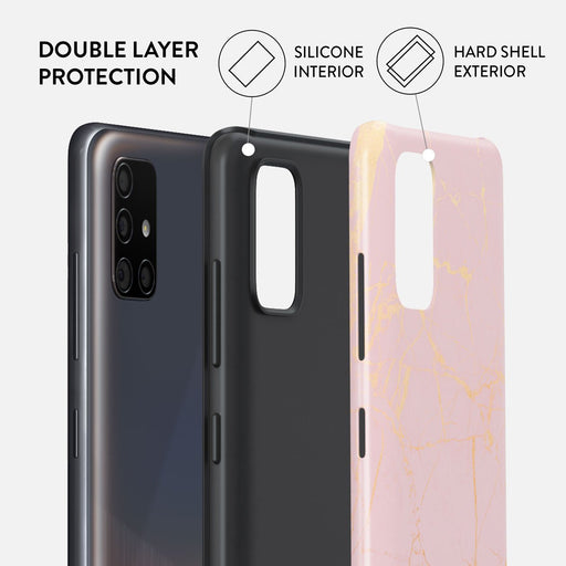 Peachy Gold - Pink Marble Samsung Galaxy A51 4G Case 6