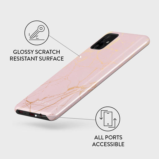 Peachy Gold - Pink Marble Samsung Galaxy A51 4G Case 7