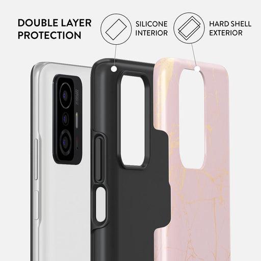 Peachy Gold - Pink Marble Xiaomi 11T / 11T Pro Case 2