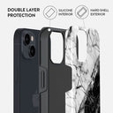 Fatal Contradiction - Black & White Marble iPhone 14 Plus Case 6
