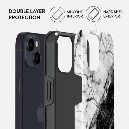 Fatal Contradiction - Black & White Marble iPhone 14 Plus Case 6