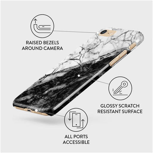 Fatal Contradiction - Black & White Marble iPhone SE (2020) Case 3