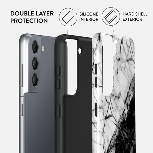 Fatal Contradiction - Black & White Marble Samsung Galaxy S21 Case 6
