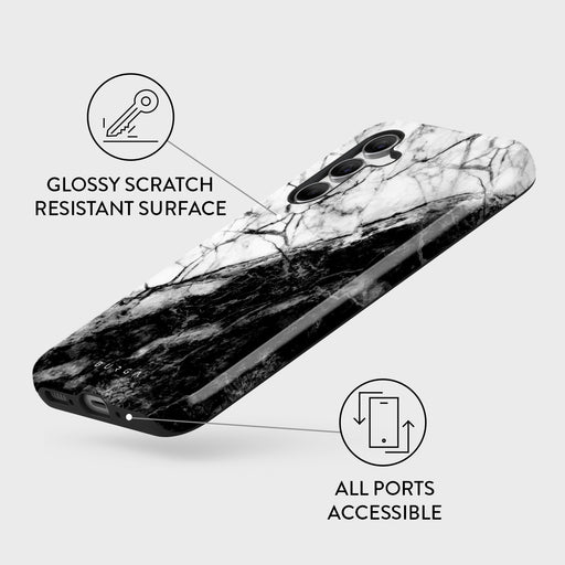 Fatal Contradiction - Black & White Marble Samsung Galaxy A54 Case 3