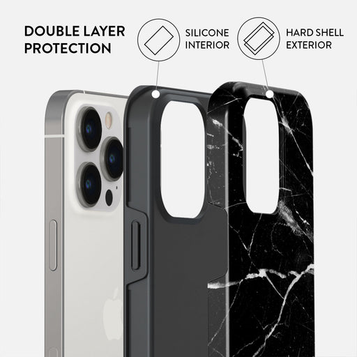 Noir Origin - Black Marble iPhone 14 Pro Case 6