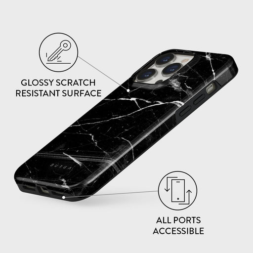 Noir Origin - Black Marble iPhone 14 Pro Case 7