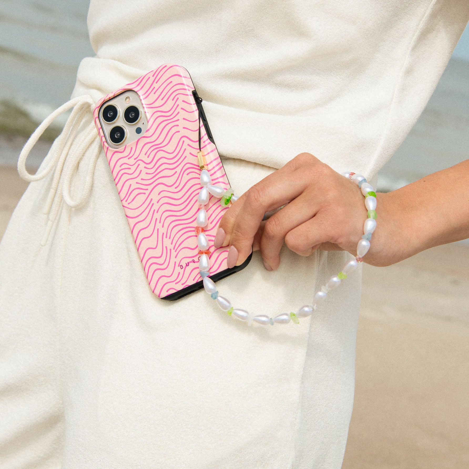 Phone Charm - Colorful Pearl Phone Strap Chain | BURGA