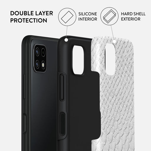 Glacial Desert - White Snakeskin Samsung Galaxy A22 5G Case 2