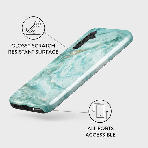 Uluwatu Waves - Teal Samsung Galaxy A34 Case 3