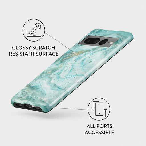 Uluwatu Waves - Teal Google Pixel 7 Pro Case 3
