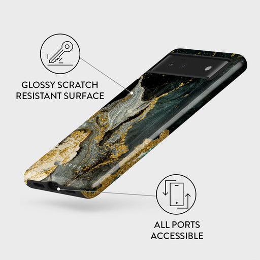 Northern Lights - Marble Google Pixel 6a Case 3