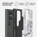 White Winter - Classy Marble Samsung Galaxy S23 Ultra Case 4