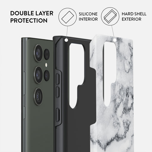 White Winter - Classy Marble Samsung Galaxy S23 Ultra Case 4