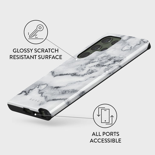 White Winter - Classy Marble Samsung Galaxy S23 Ultra Case 5