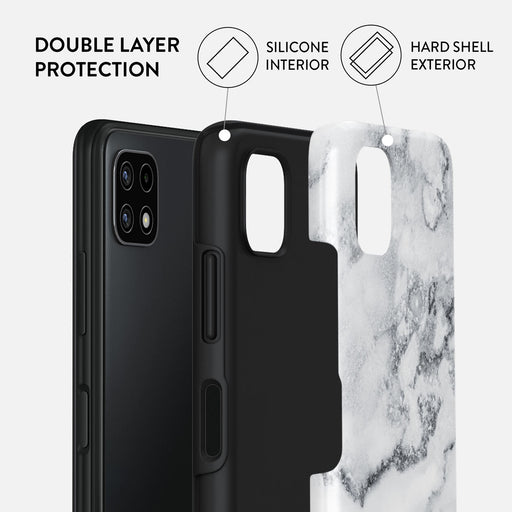 White Winter - Classy Marble Samsung Galaxy A22 5G Case 2